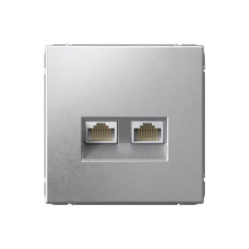 Розетка двойная компьютерная ArtGallery RJ45+RJ45 кат. 6A механизм алюм. SE GAL000388
