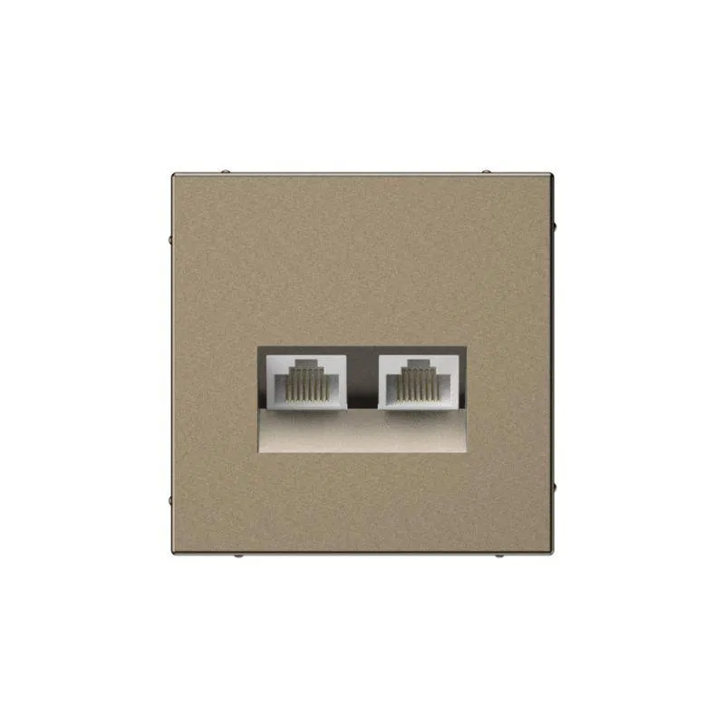 Розетка компьютерная 2-м ArtGallery RJ45 + RJ45 кат.5E механизм мокко SE GAL000685