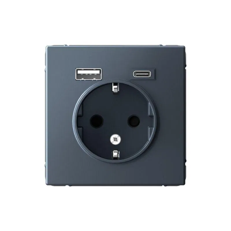 Розетка ArtGallery 16А с 2-мя заряд. устройствами USB A+C 5В/2.4А/3А 2х5В/1.5А механизм грифель SE GAL000732