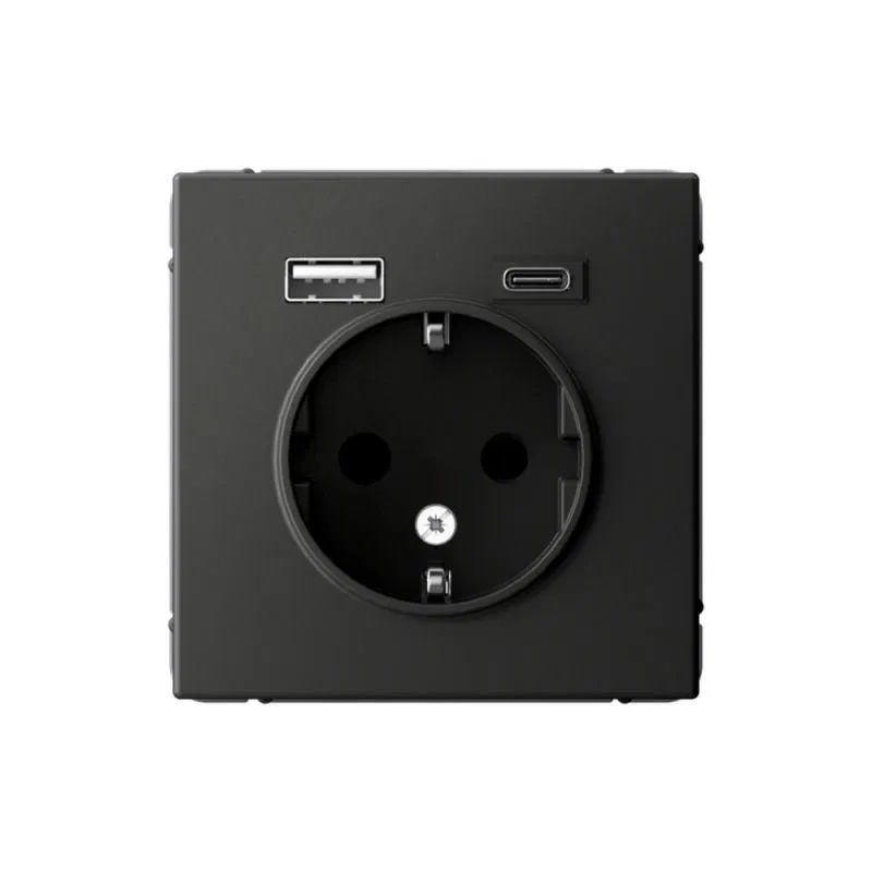 Розетка ArtGallery 16А с 2-мя заряд. устройствами USB A+C 5В/2.4А/3А 2х5В/1.5А механизм базальт SE GAL001432