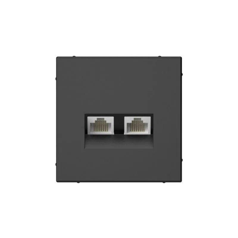 Розетка компьютерная 2-м ArtGallery RJ45 + RJ45 кат.5E механизм базальт SE GAL001485