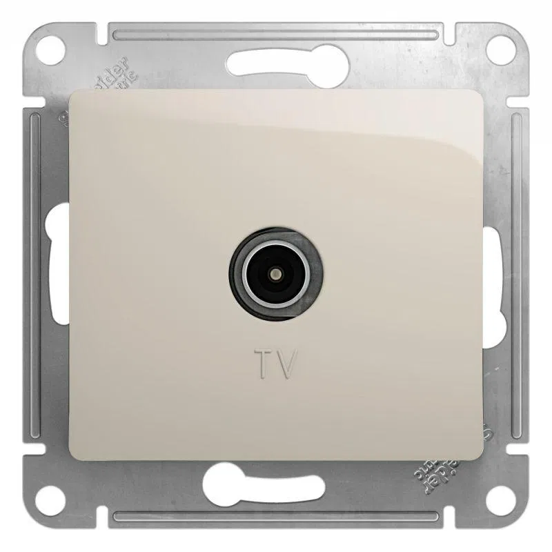 Розетка телевизионная оконечная TV 1-м СП Glossa 1дБ механизм молочн. SE GSL000991