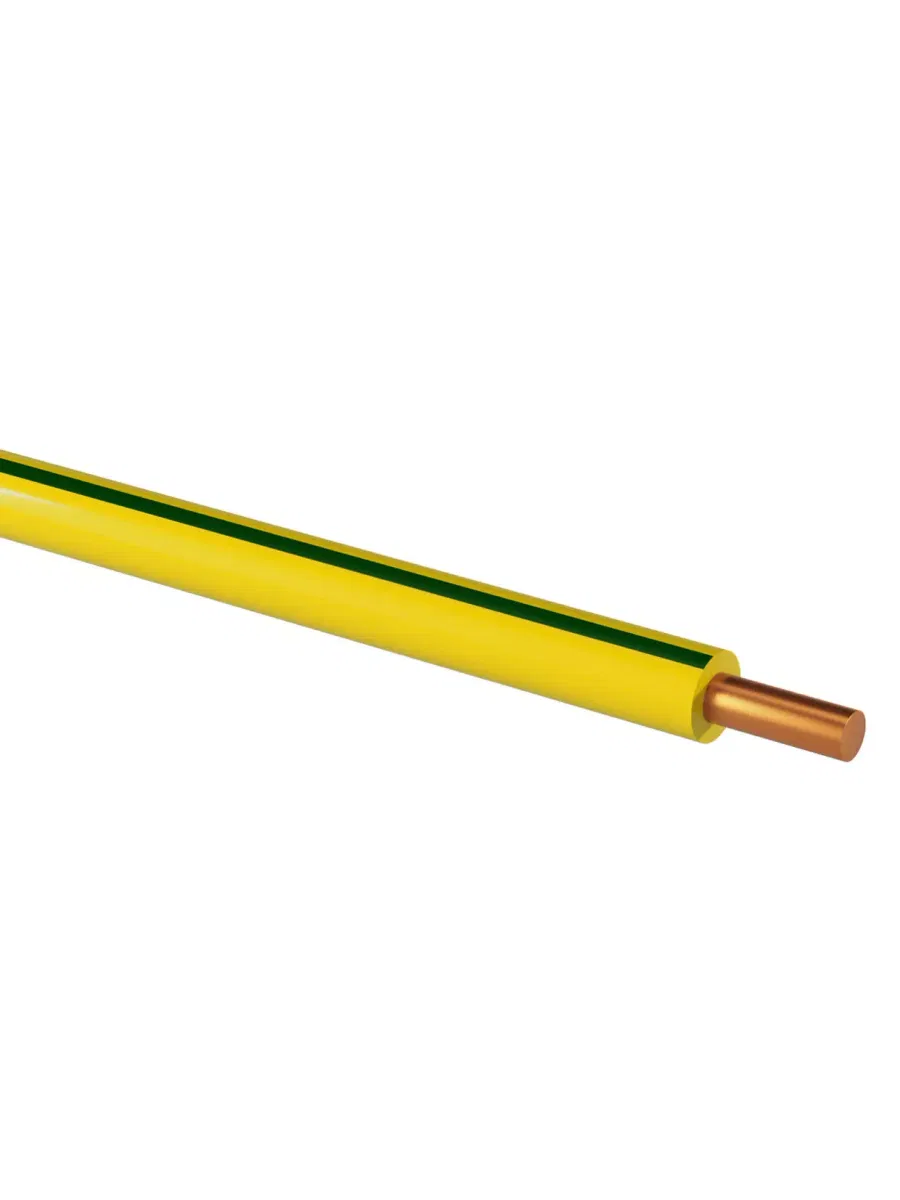 Провод ПуВнг(А)-LS 1х6,0 ГОСТ (100м), желто-зеленый TDM