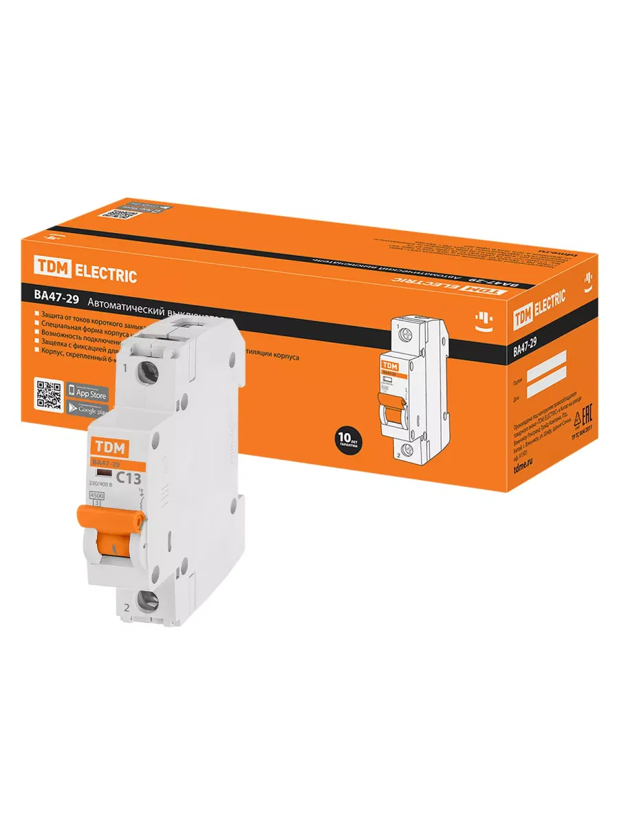 Авт. выкл.ВА47-29 1Р 13А 4,5кА х-ка С TDM