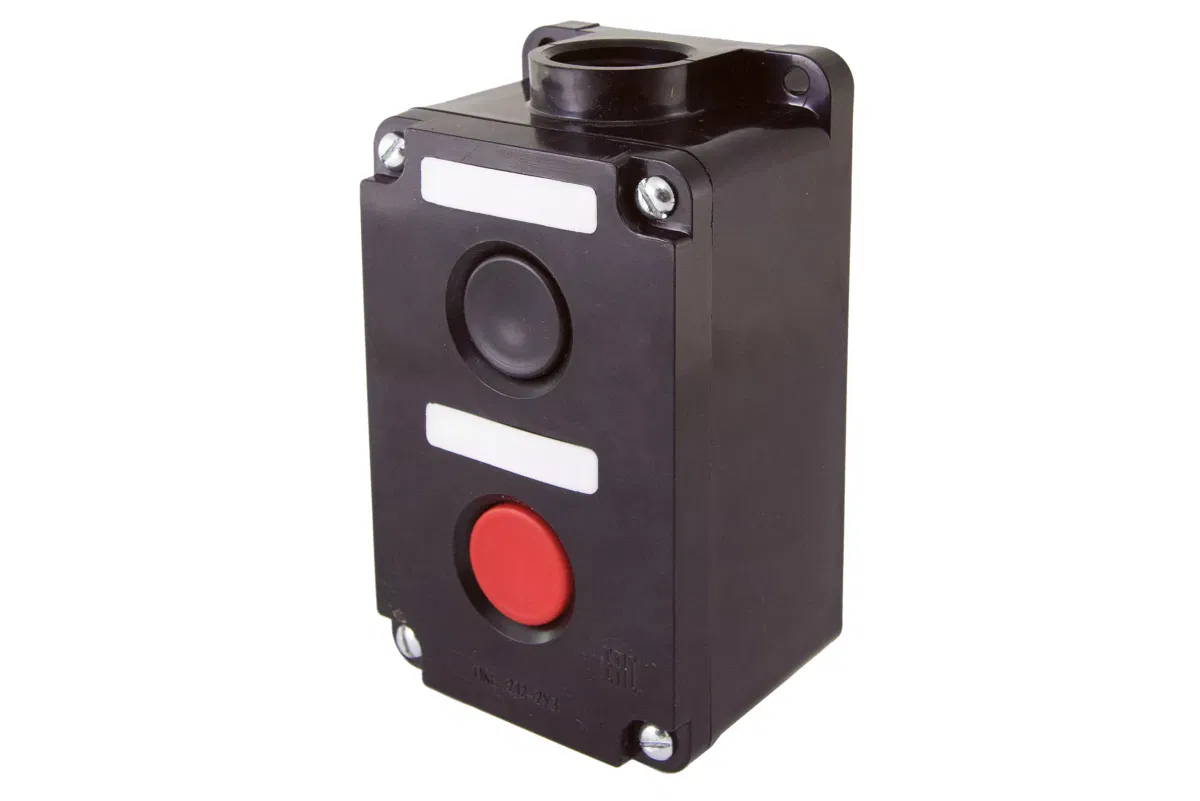 ПКЕ 222-2 У2, красная и черная кнопки, IP54 TDM