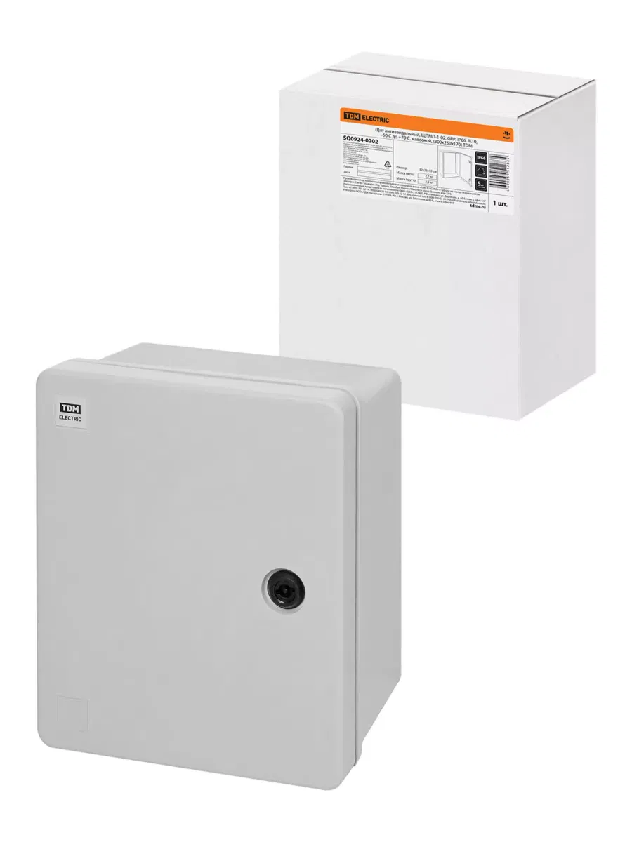 Щит антивандальный, ЩПМП-0-2, GRP, IP66, IK10, от -50 до +70 °С, навесной, (300х250х170) TDM