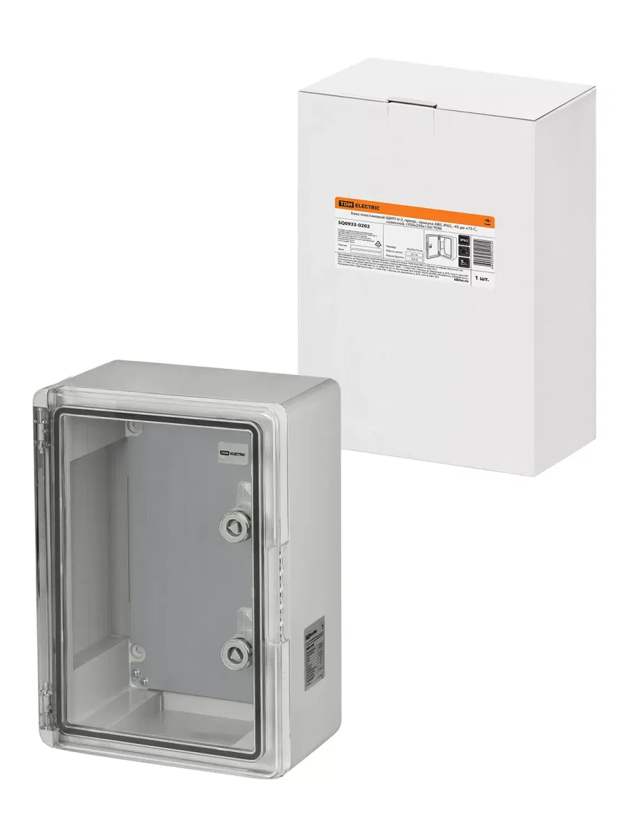Бокс пластиковый ЩМП-0-2, прозр., крышка ABS, IP65, -45 до +75 С, навесной, (350x250x150) TDM