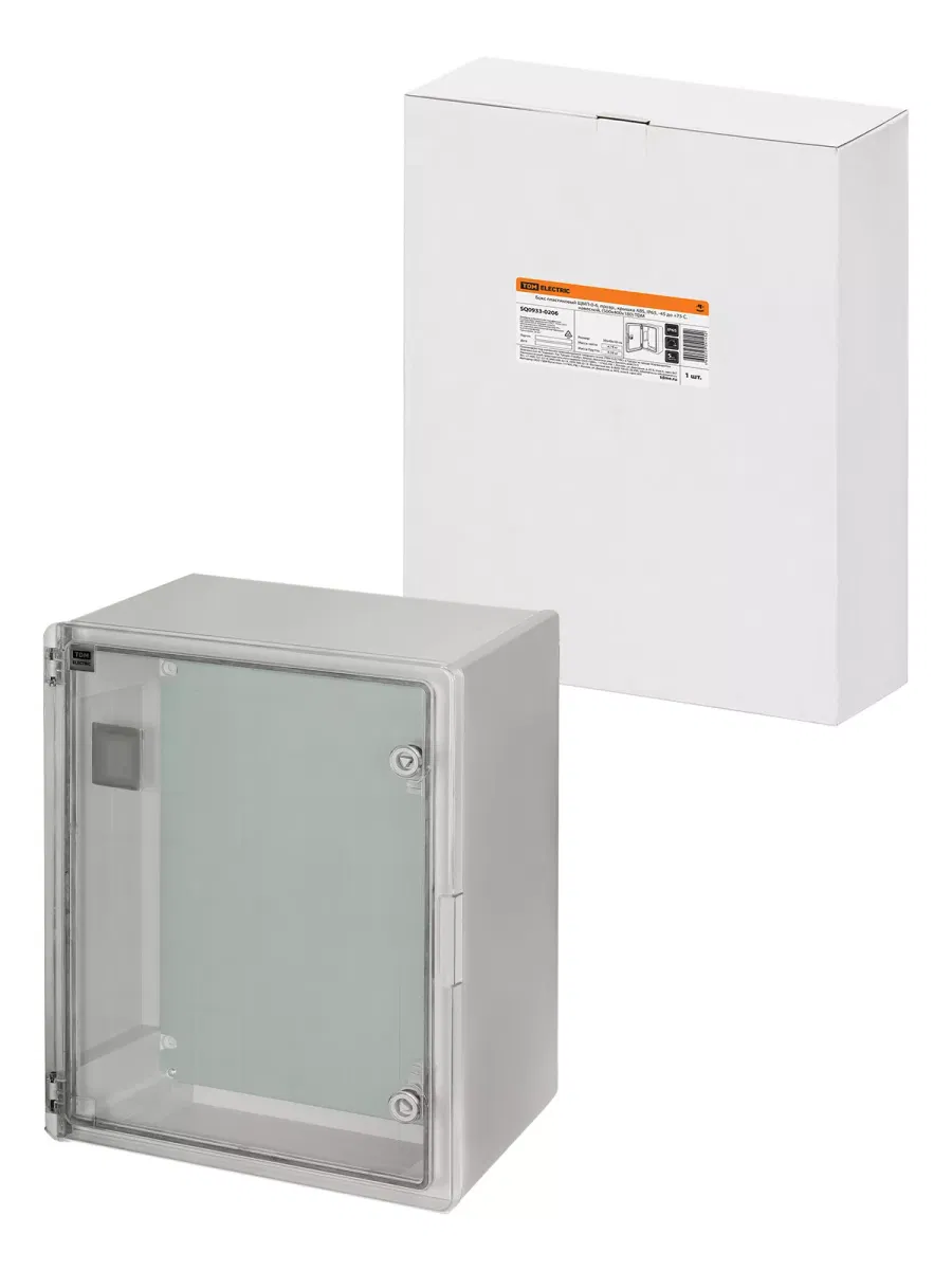 Бокс пластиковый ЩМП-0-6, прозр., крышка ABS, IP65, -45 до +75 С, навесной, (500x400x180) TDM
