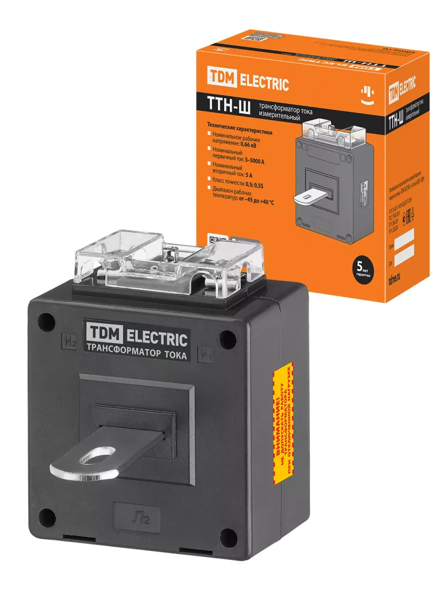 Трансформатор тока измерительный ТТН-Ш  80/5- 5VA/0,5-Р TDM