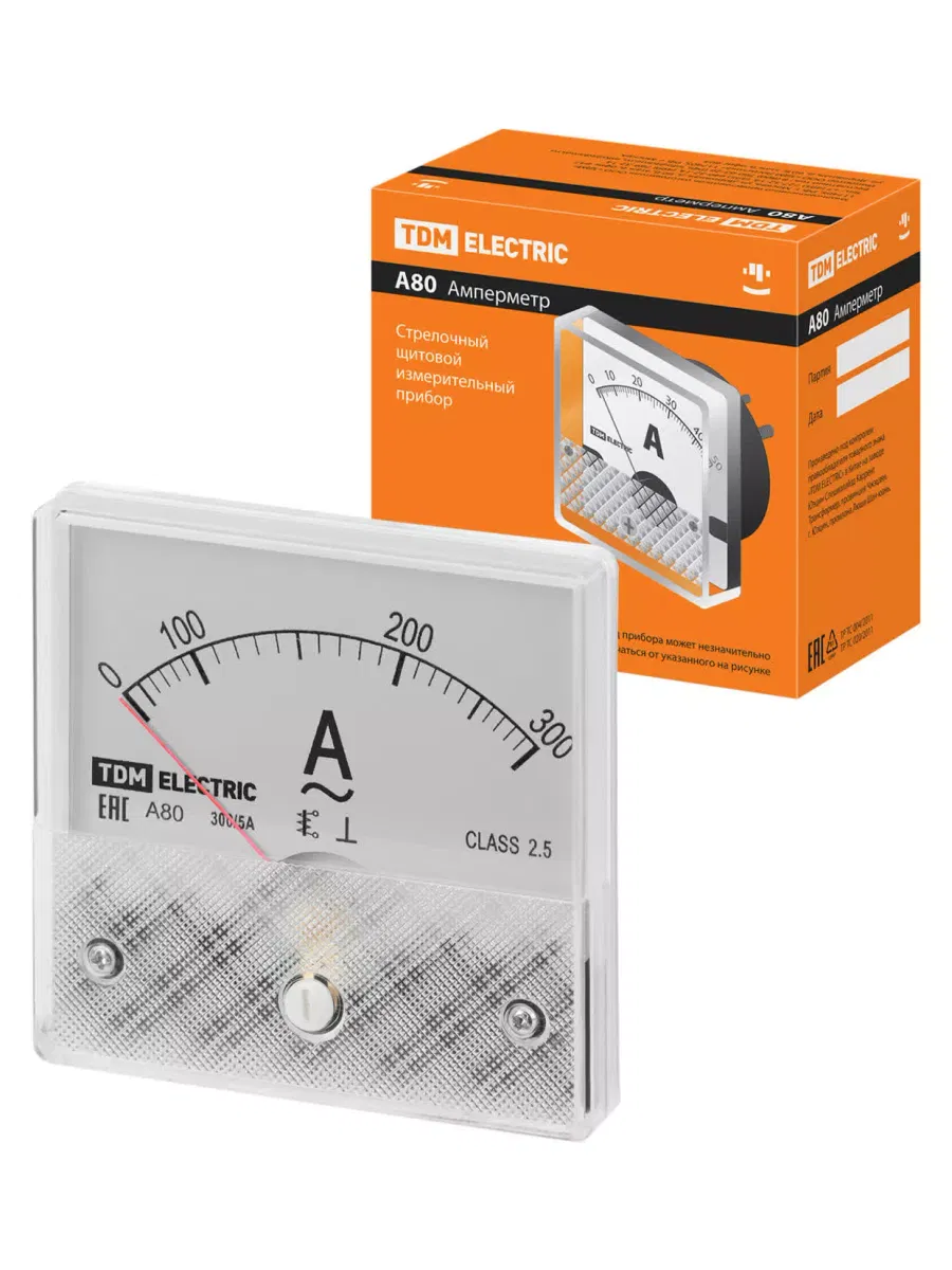 Амперметр А80Н  300А/5А-2,5, (без поверки), TDM