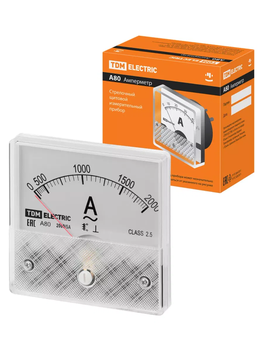 Амперметр А80Н 2000А/5А-2,5, (без поверки), TDM
