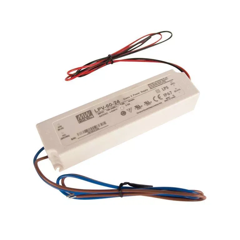 Драйвер 60Вт 24V для светодиодной ленты Meanwell LPV-60-24 IP67 162.5x42.5x32 мм Varton LPV-60-24