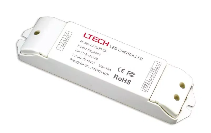 Усилитель для подключения светодиодной ленты RGB Varton 5-24 VDC IP20 175х44х30 мм (LTECH) 3 канала по 144 Вт Varton LT-3030-6A